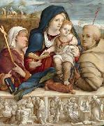Amico Aspertini, The Virgin and Child between Saint Helena and Saint Francis